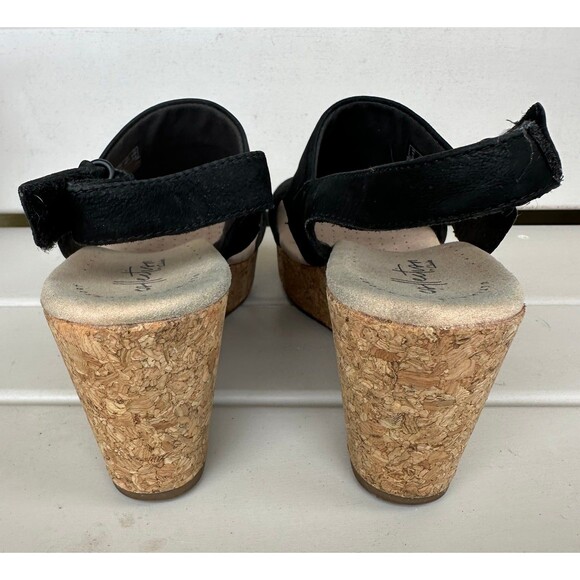 Collections by Clarks Annadel Ivory Wedge Sling Back Suede Leather Sandals 8.5 - Picture 5 of 7